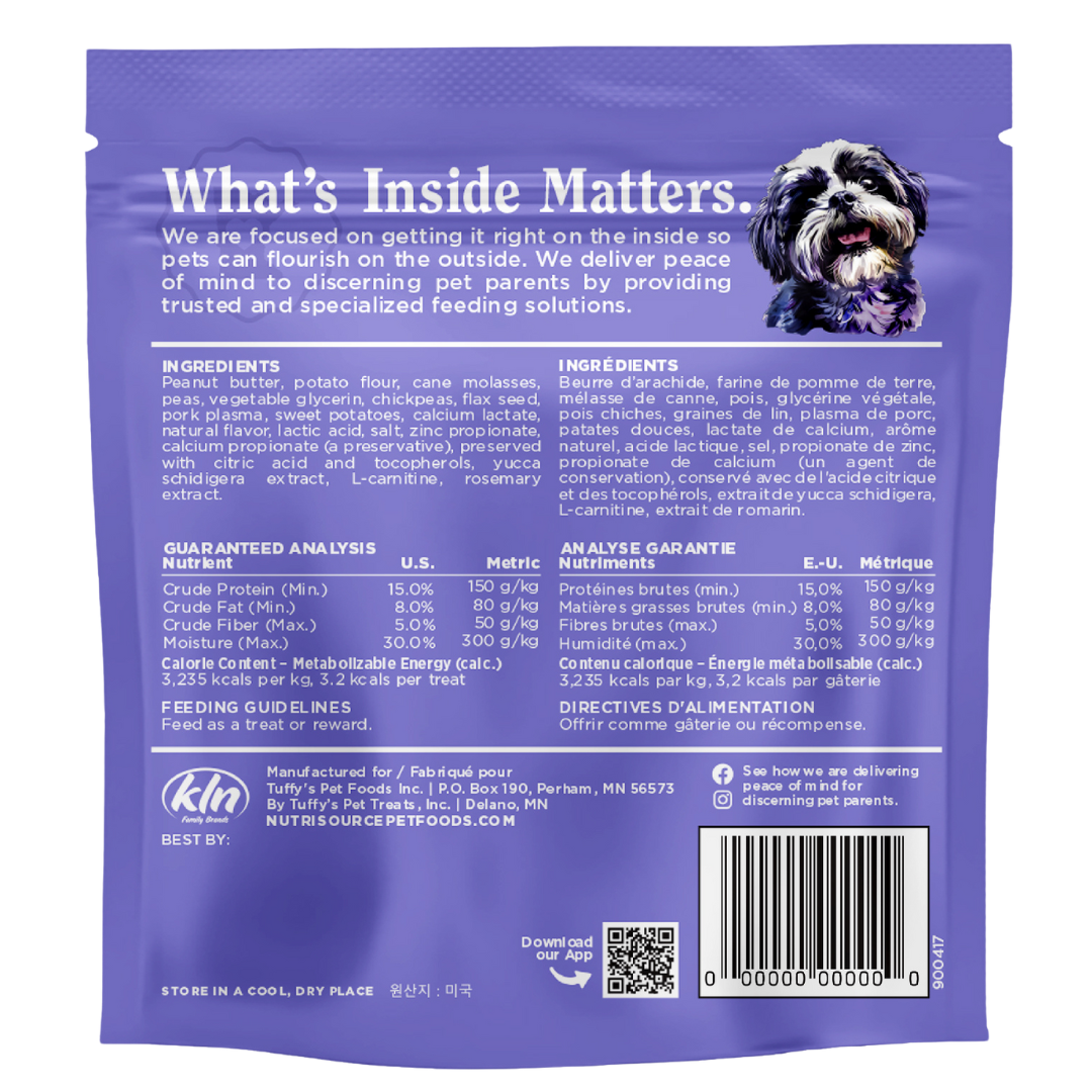 NutriSource Grain Free Peanut Butter Little Bites - bag back