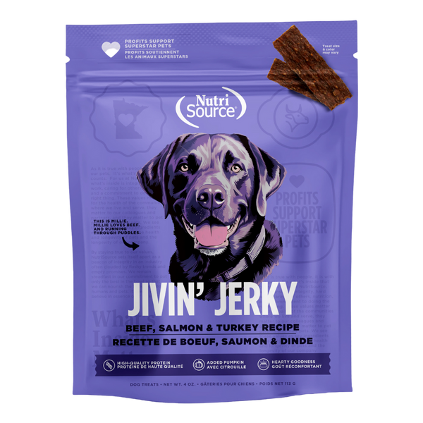 BUY Beef, Turkey & Salmon Jivin' Jerky Dog Treats | NutriSource