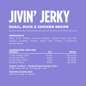 Quail, Duck & Chicken Jivin' Jerky