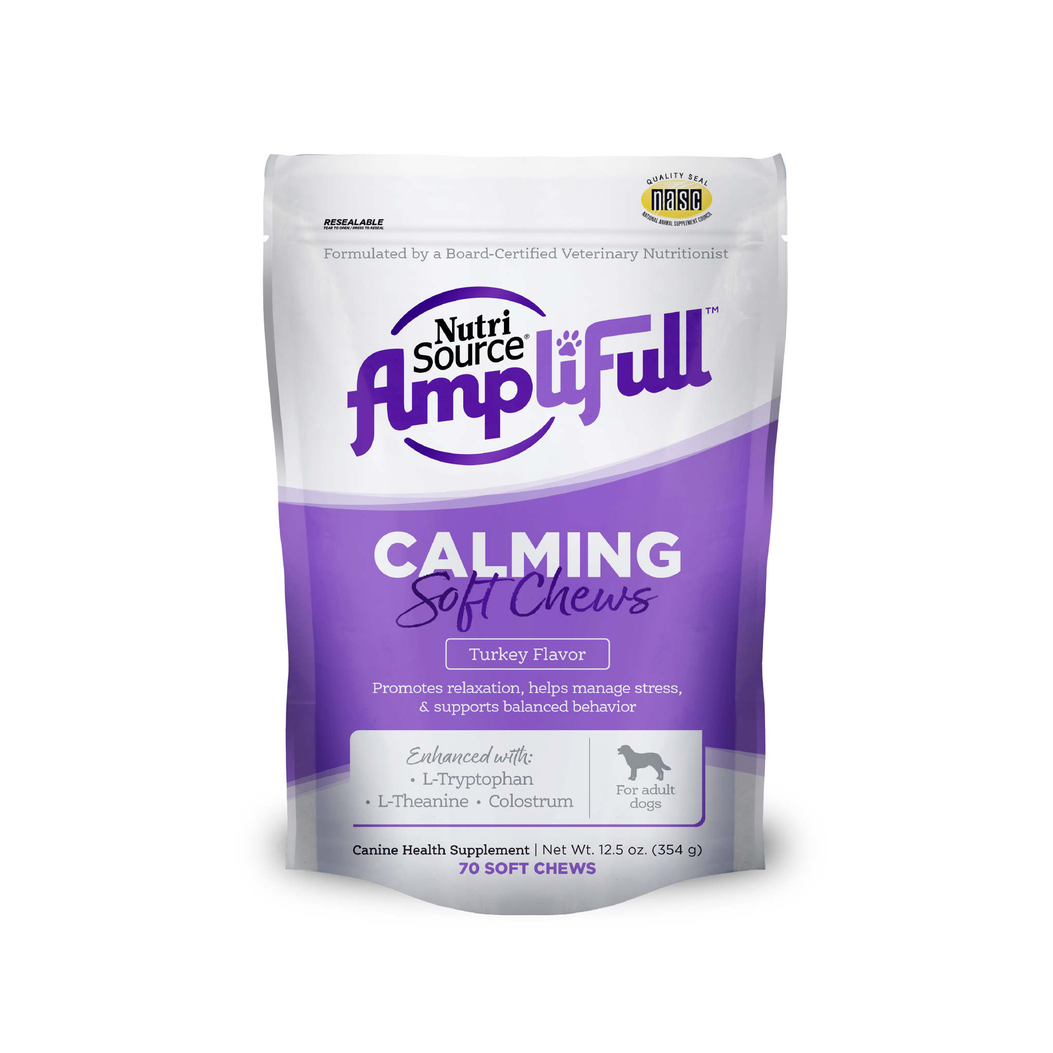 NutriSource AmpliFull Calming Soft Chews - bag front