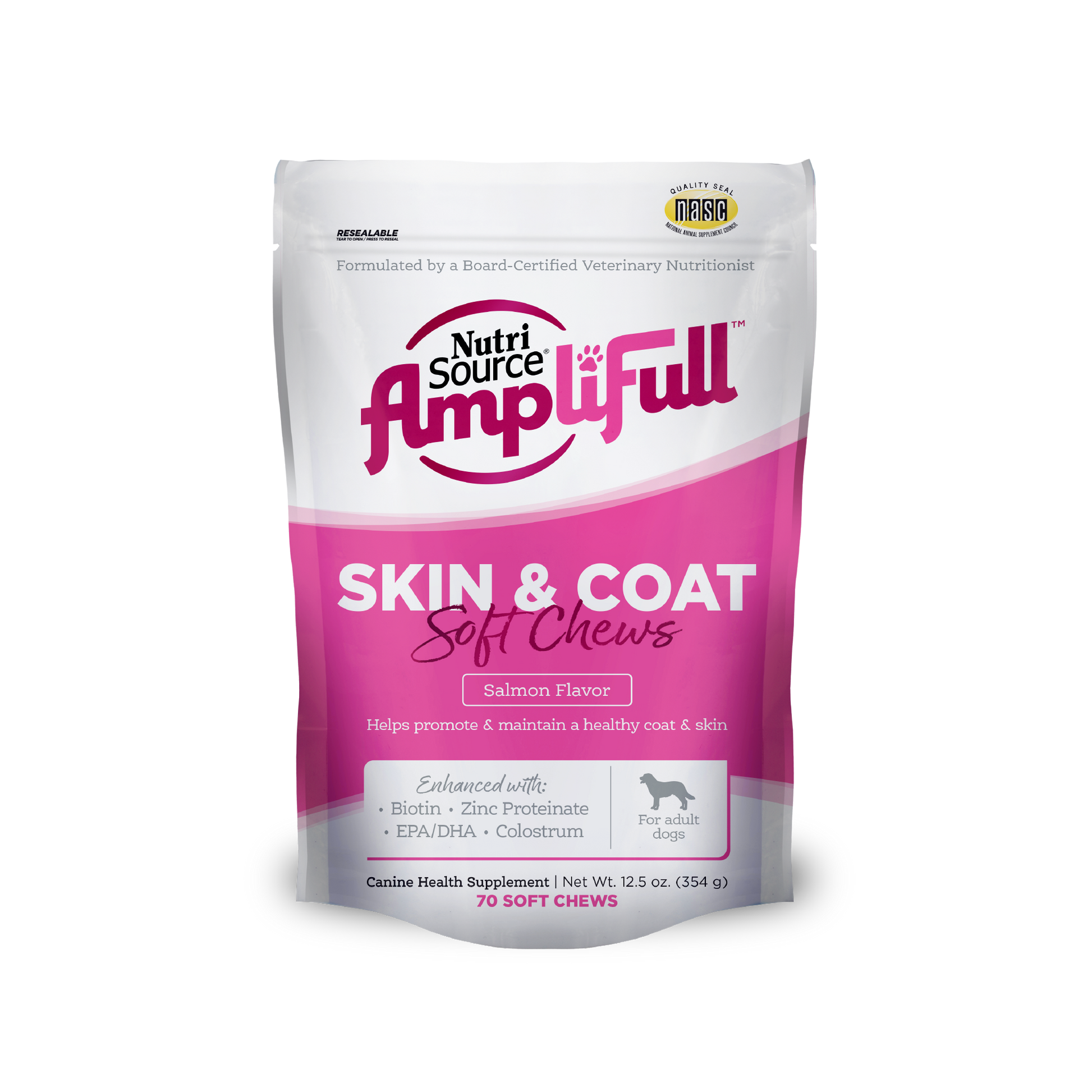 NutriSource AmpliFull Skin & Coat Soft Chews - bag front