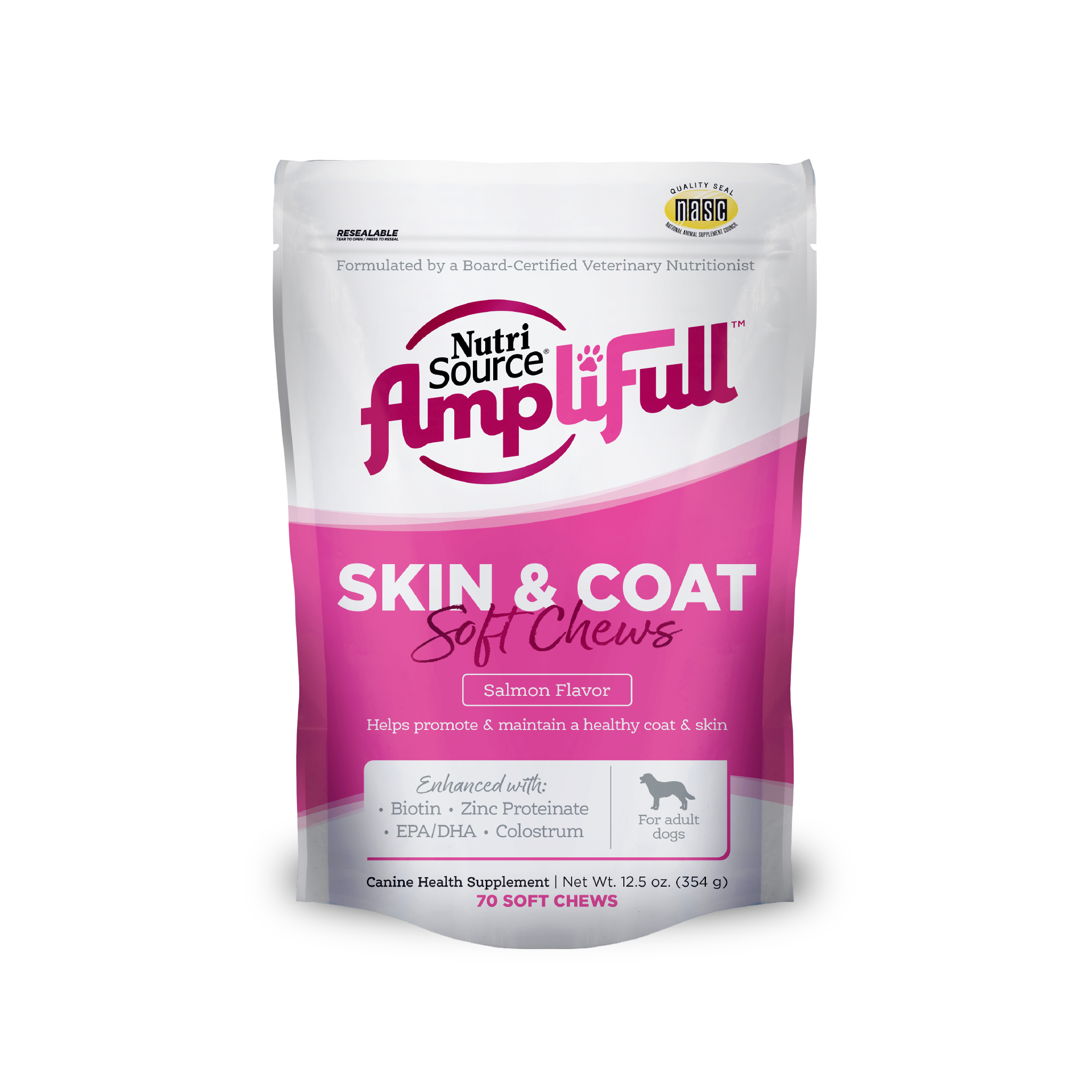 NutriSource AmpliFull Skin & Coat Soft Chews - bag front