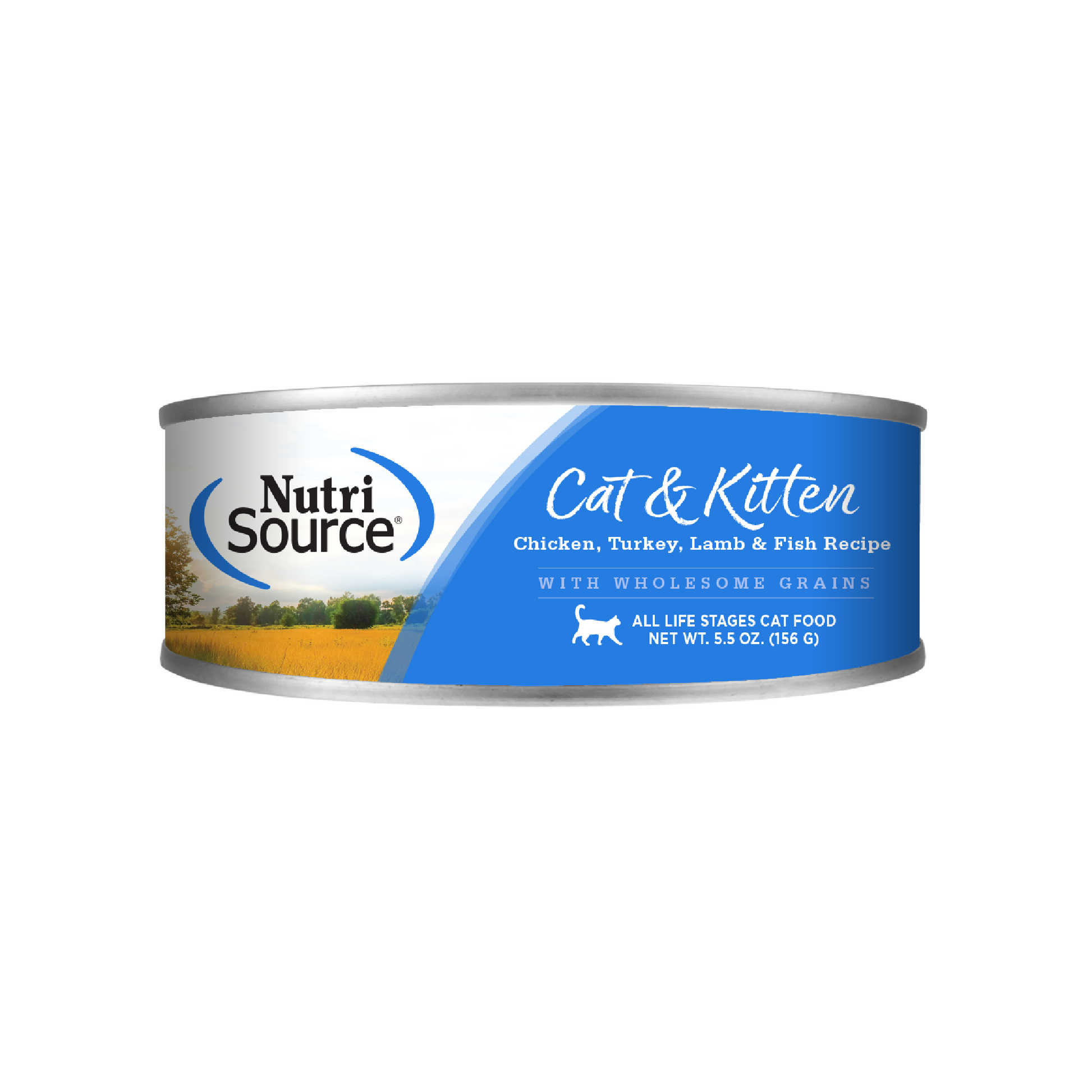 NutriSource Cat & Kitten Chicken, Turkey, Lamb & Fish Recipe - can front