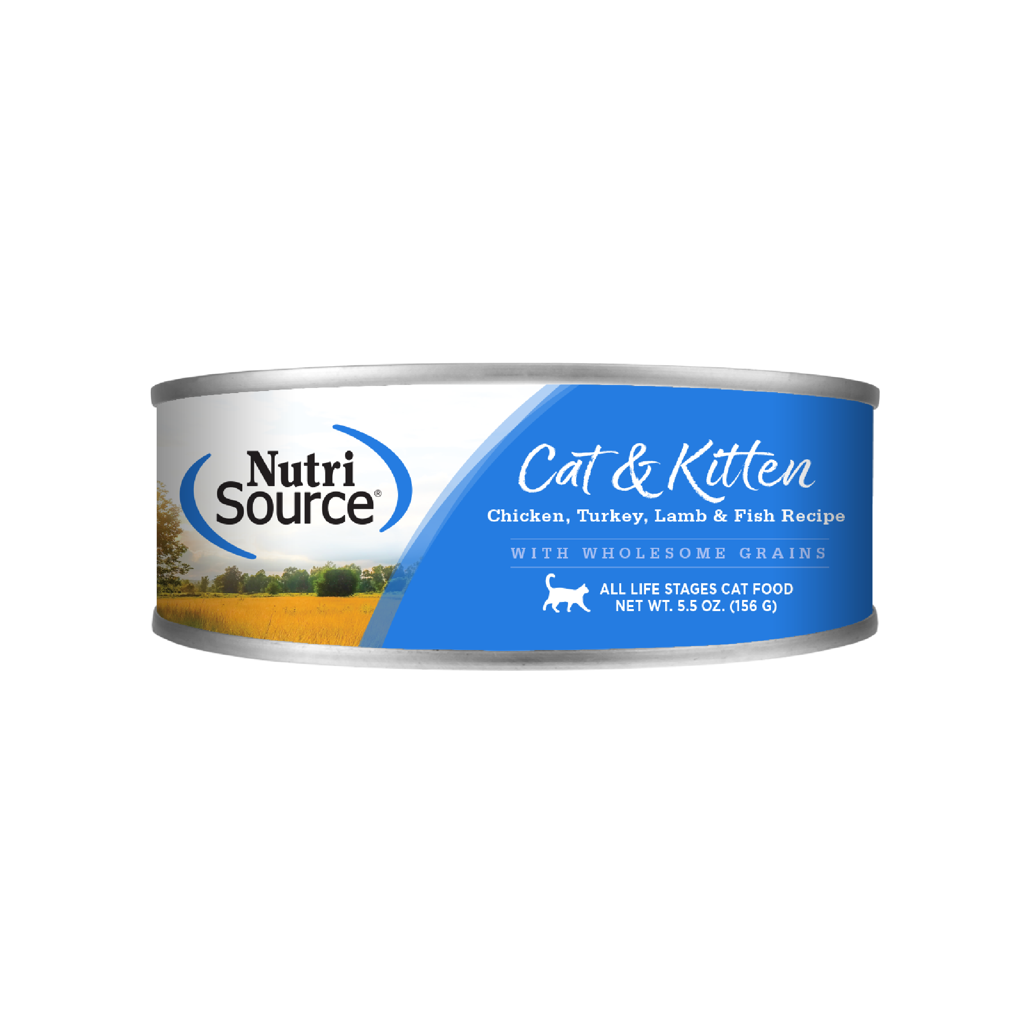 NutriSource Cat & Kitten Chicken, Turkey, Lamb & Fish Recipe - can front