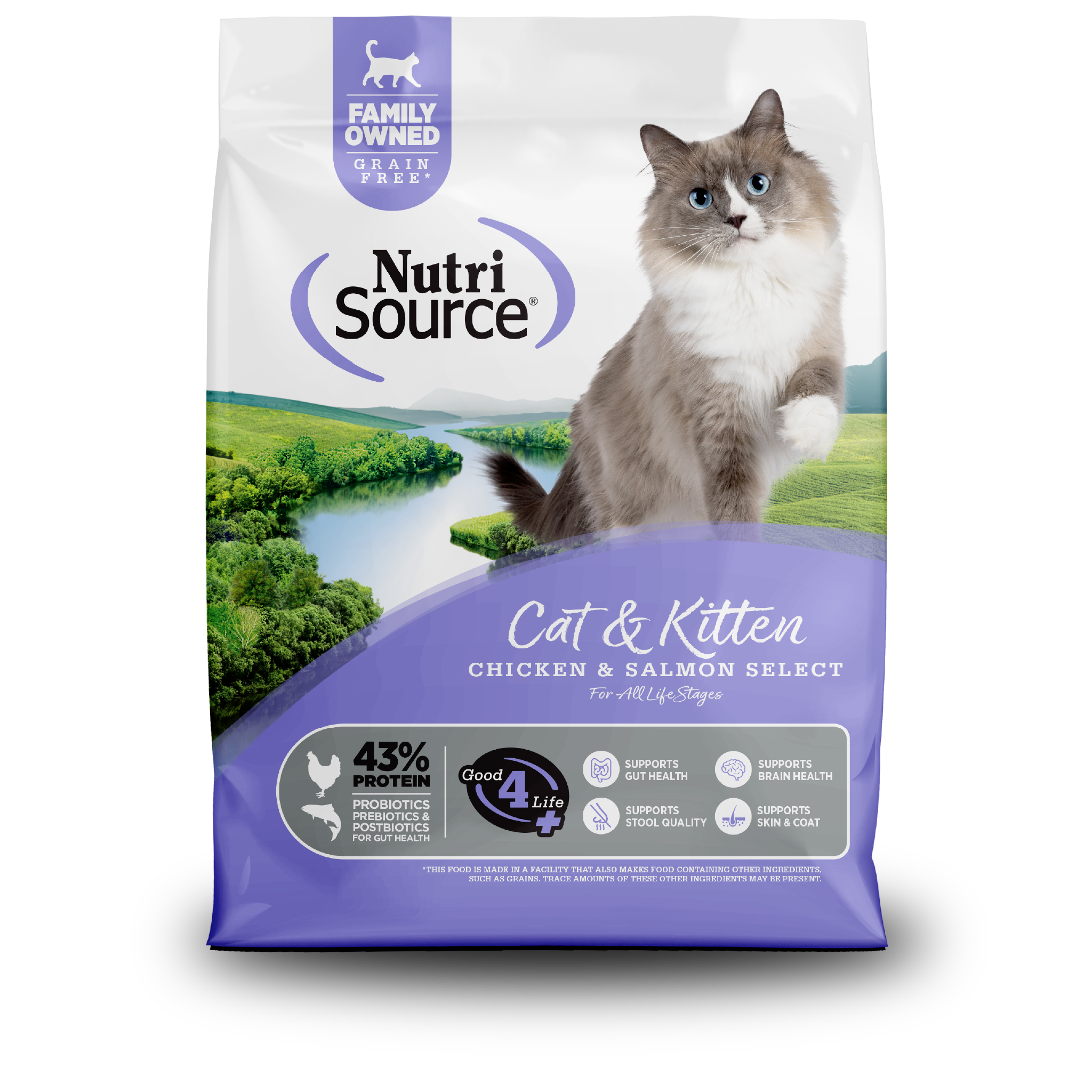 NutriSource Grain Free Cat & Kitten Chicken & Salmon Select - bag front
