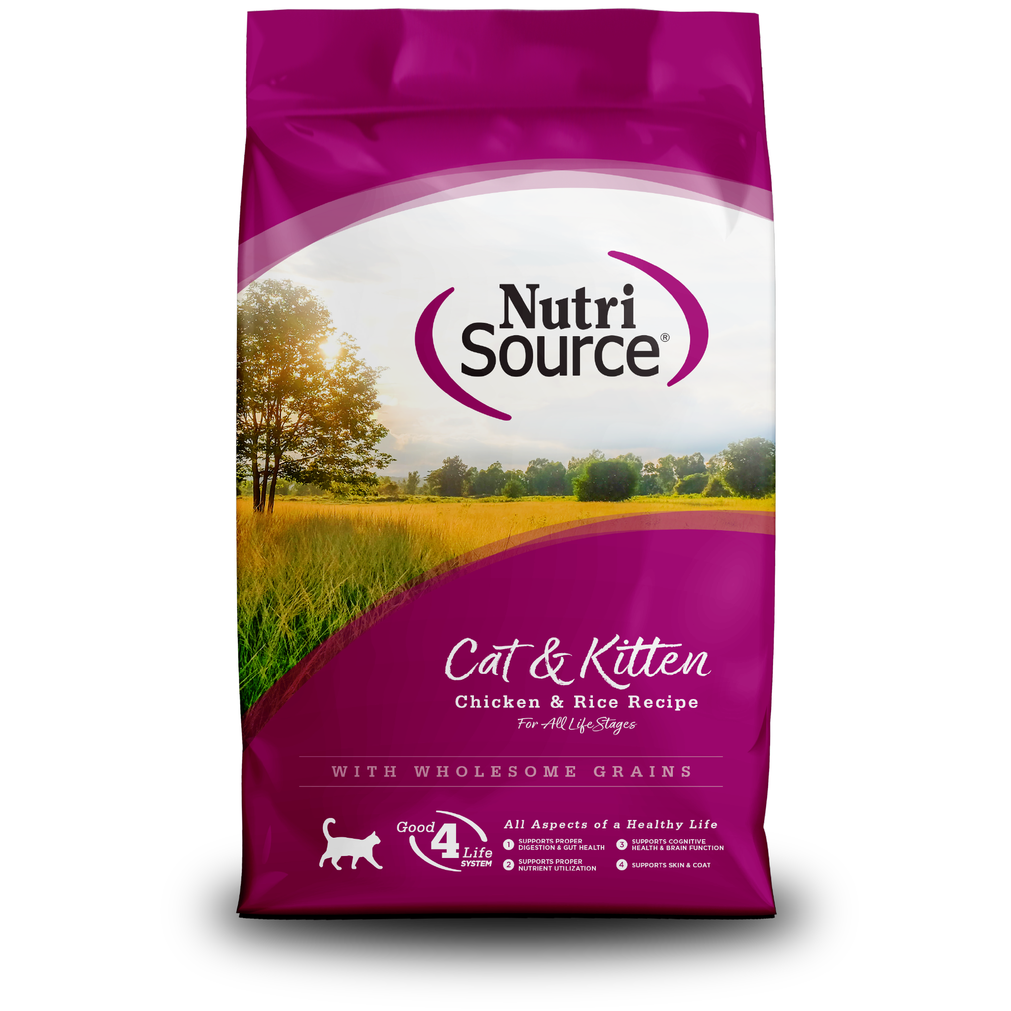 NutriSource Cat & Kitten Chicken & Rice Recipe - bag front