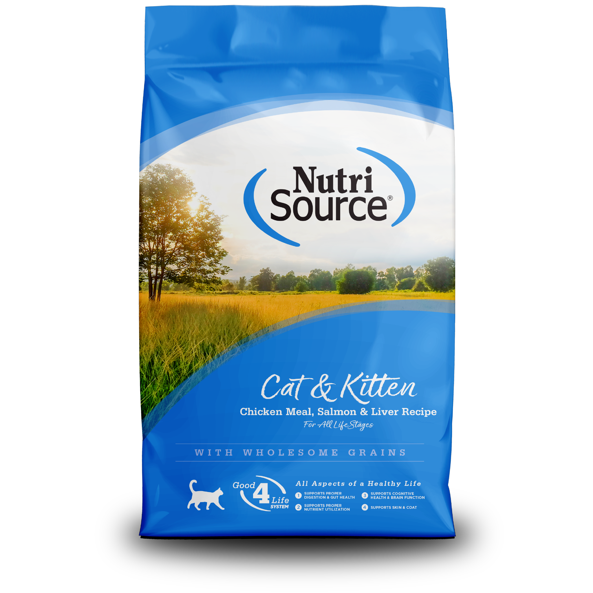 NutriSource Cat & Kitten Chicken Meal, Salmon & Liver Recipe - bag front