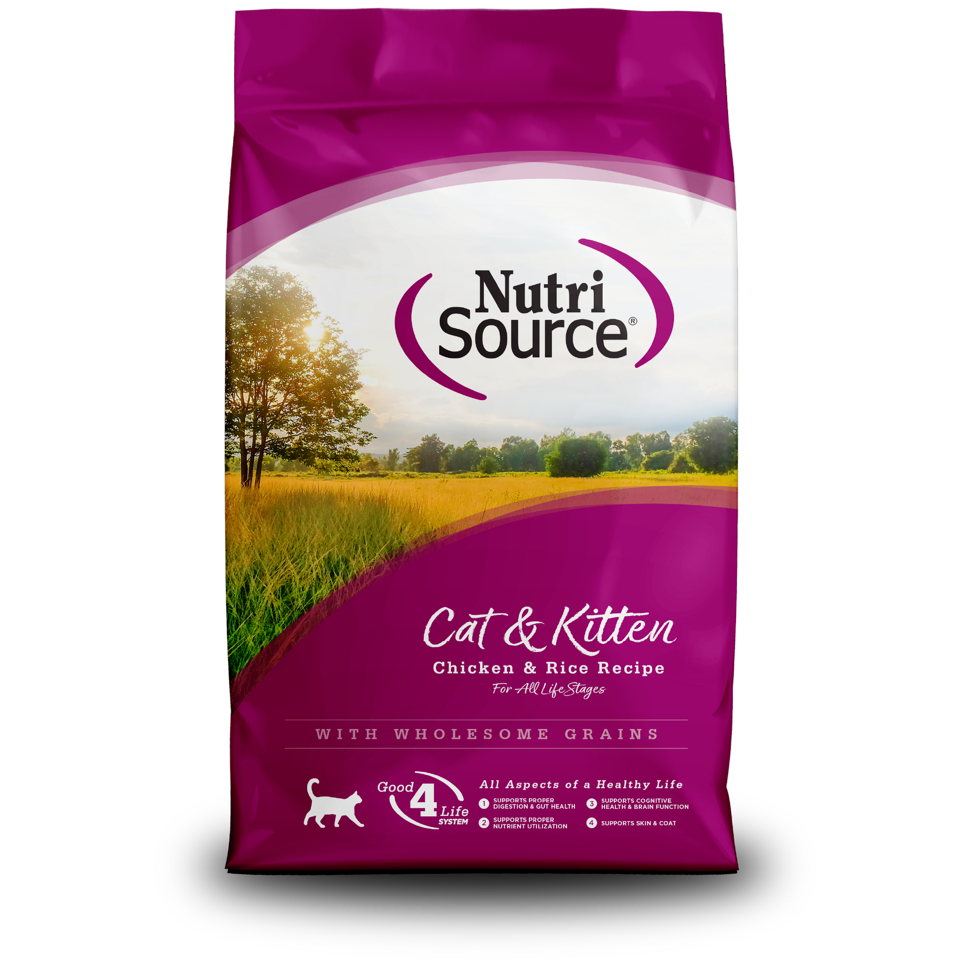 NutriSource Cat & Kitten Chicken & Rice Recipe - bag front