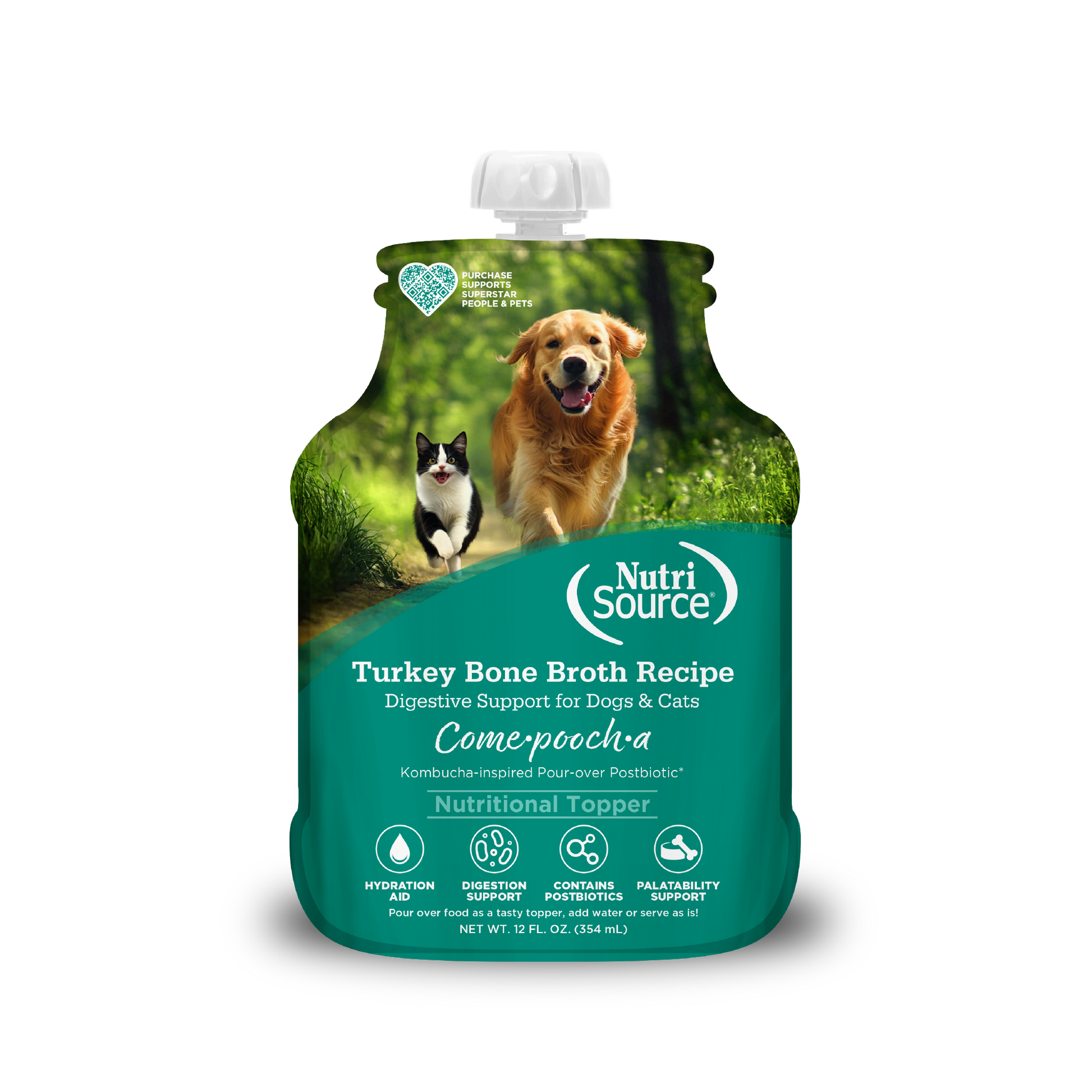 NutriSource Turkey Bone Broth Recipe Come-pooch-a, pouch front