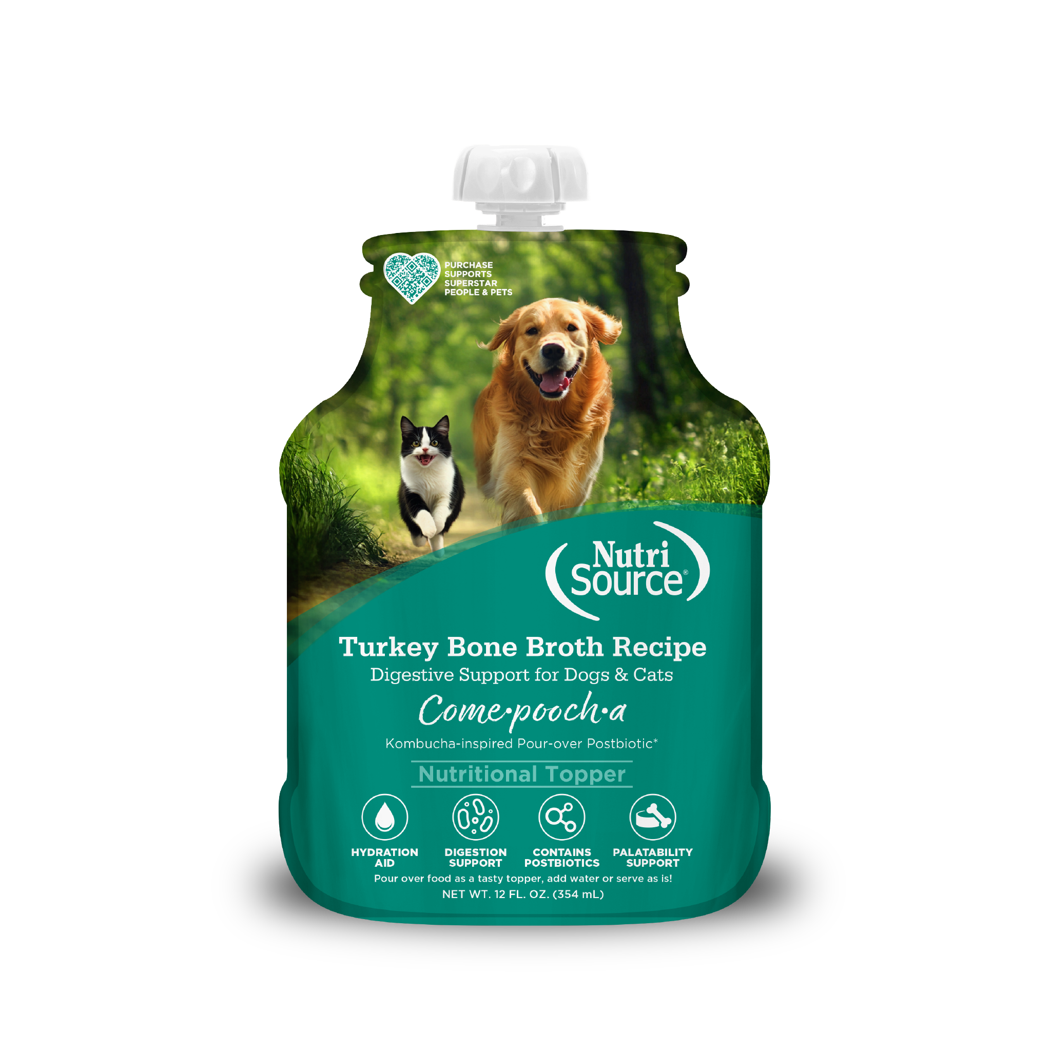 NutriSource Turkey Bone Broth Recipe Come-pooch-a, pouch front