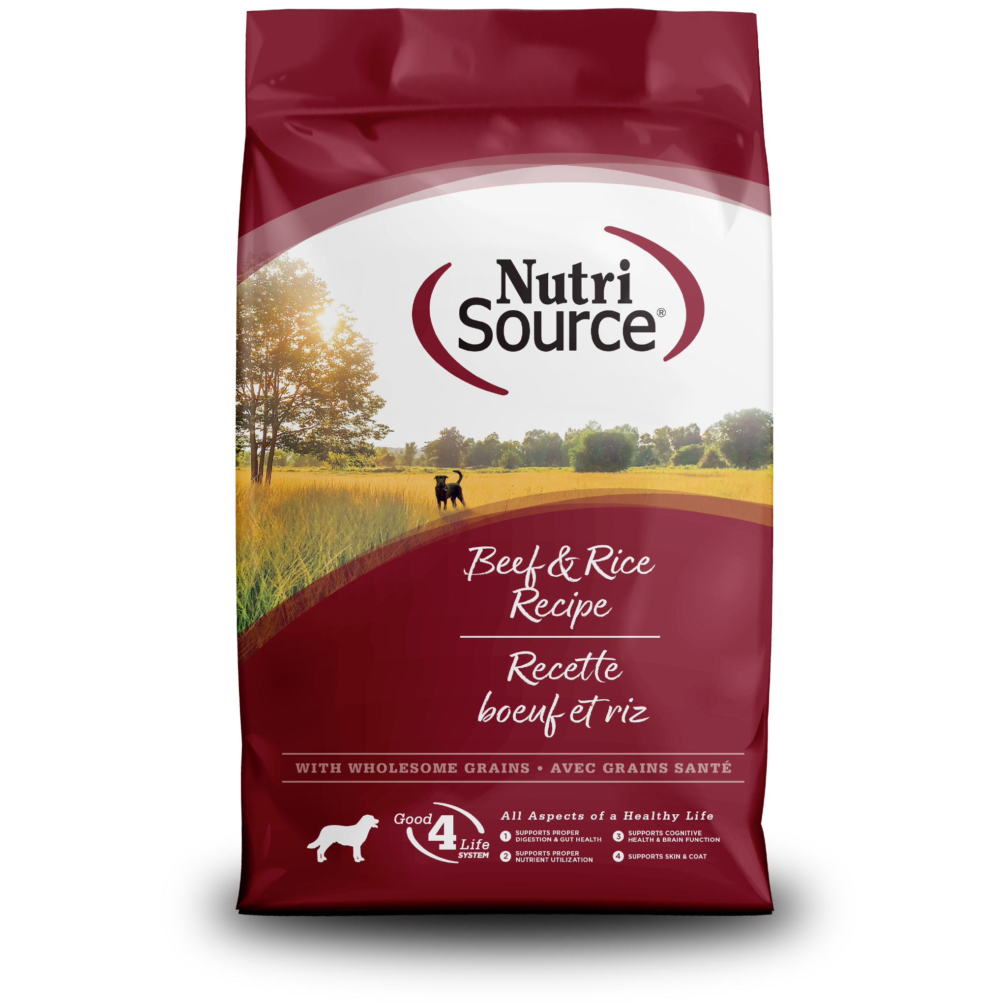 NutriSource Beef & Rice Recipe - bag front