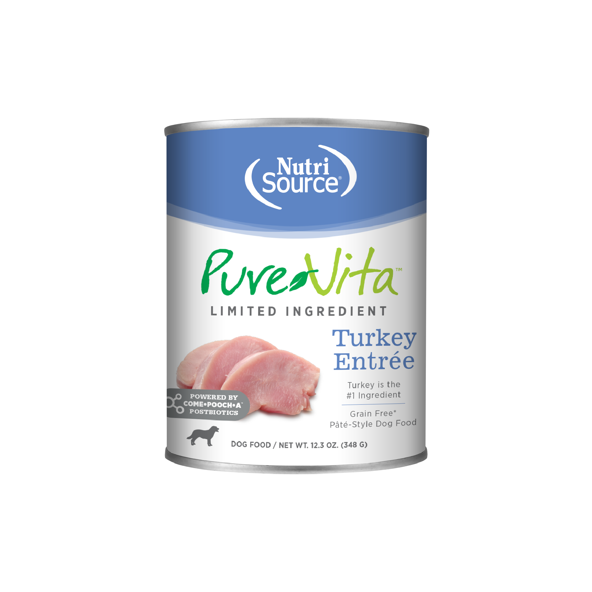 NutriSource PureVita Turkey Entree - can front