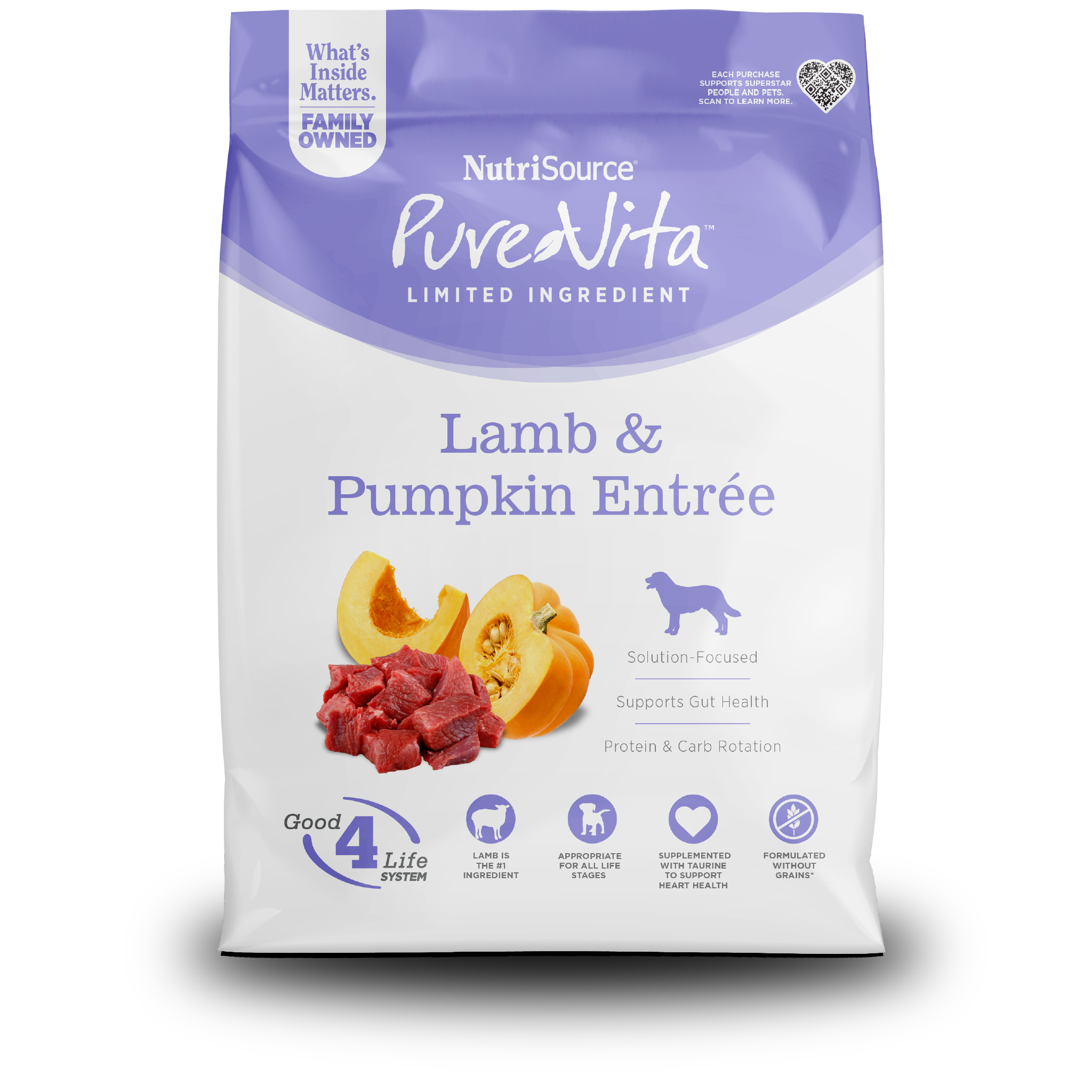 PureVita Lamb & Pumpkin Entrée - bag front