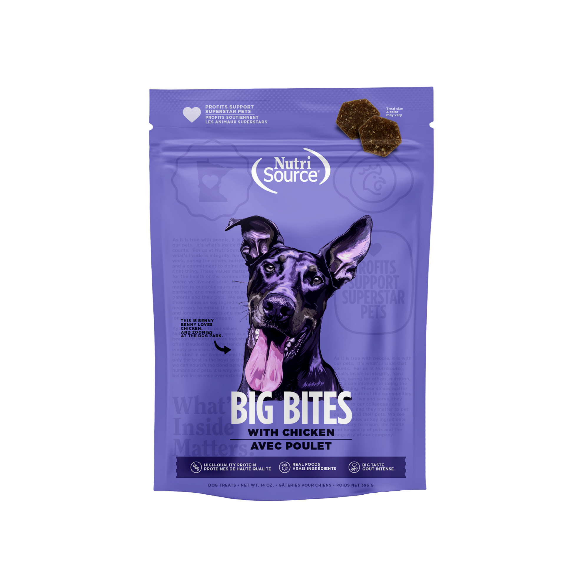 NutriSource Chicken Big Bites - bag front