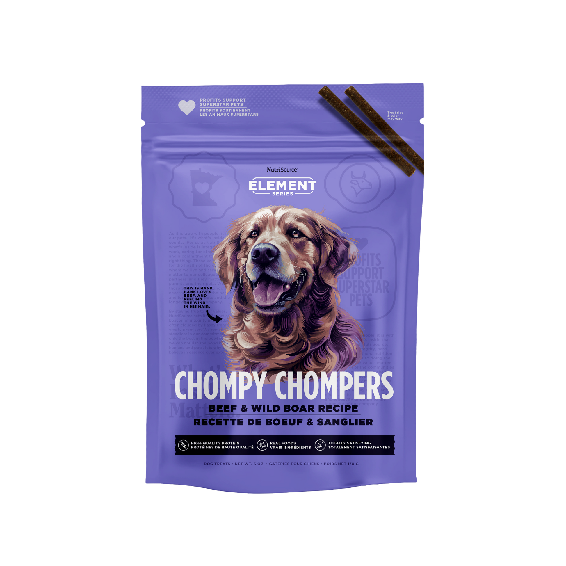 Element Series Beef & Wild Boar Chompy Chompers - bag front