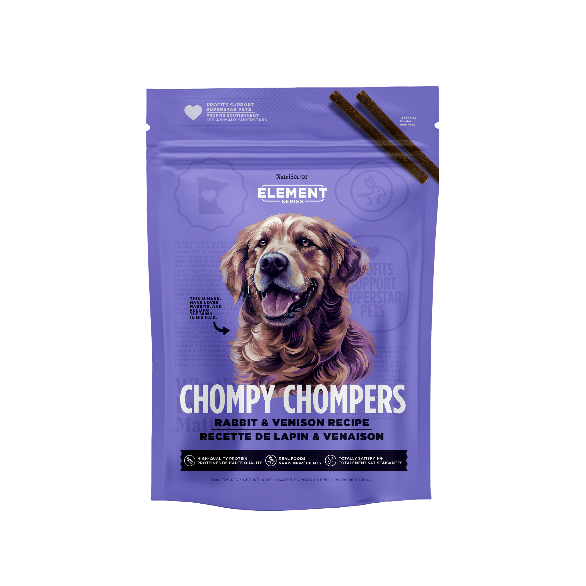 Element Series Rabbit & Venison Chompy Chompers - bag front