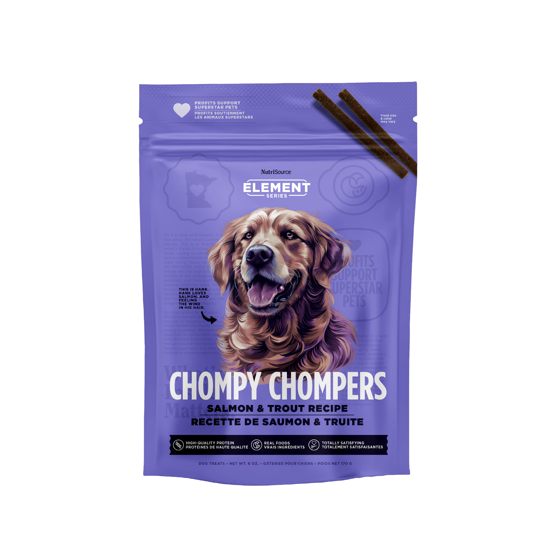 BUY Salmon & Trout Chompy Chompers Dog Treats | NutriSource