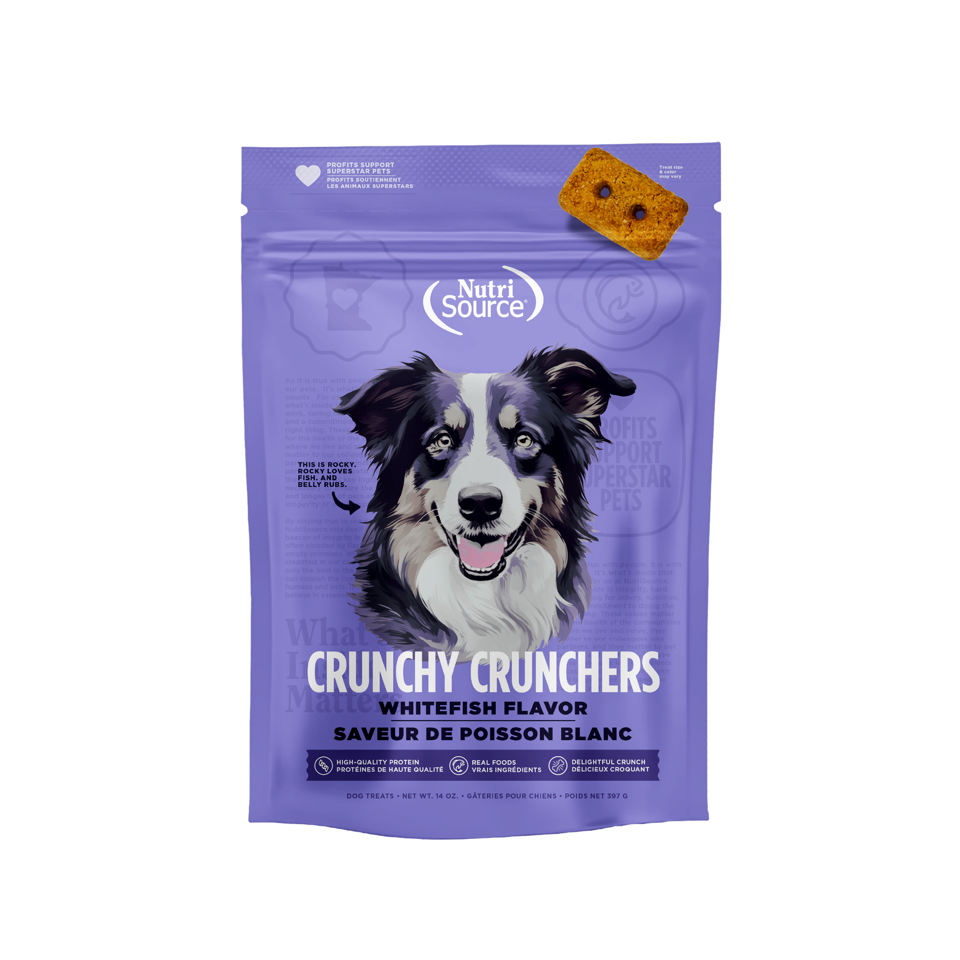 NutriSource Whitefish Crunchy Crunchers - bag front