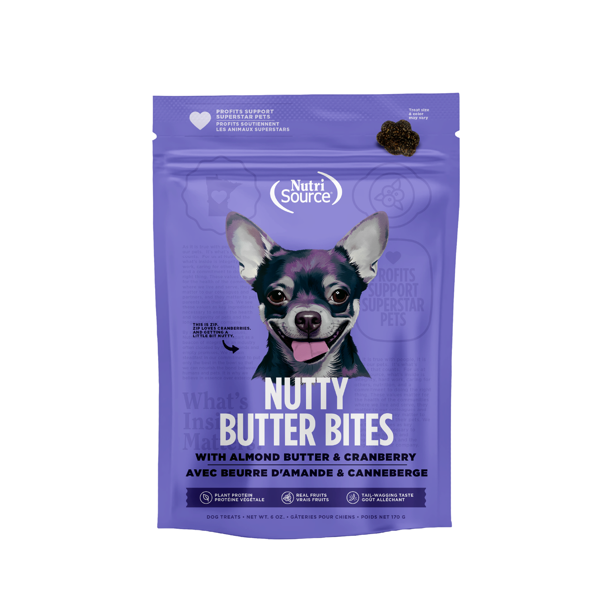 NutriSource Almond Butter & Cranberry Nutty Butter Bites - bag front