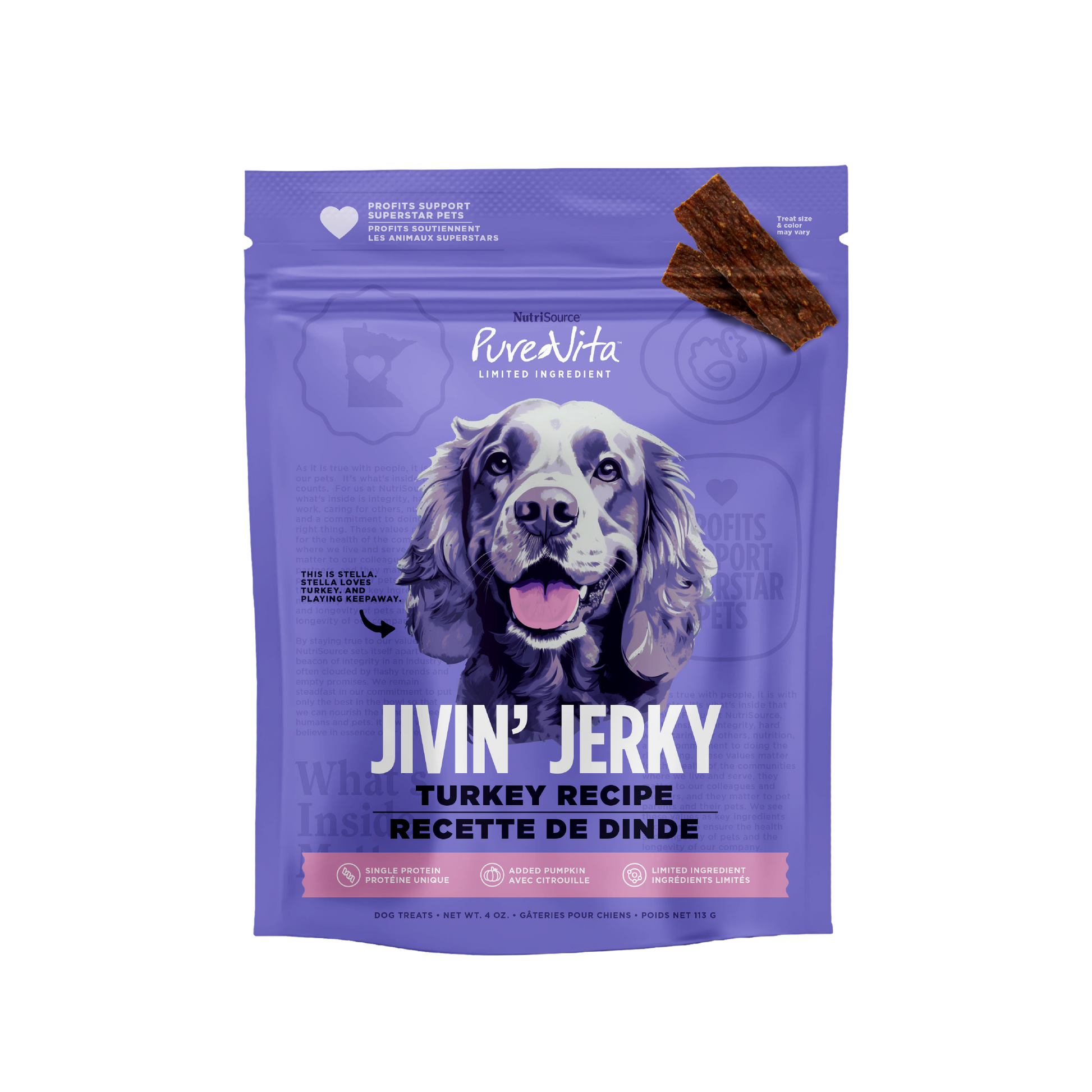 PureVita Turkey Jivin' Jerky - bag front
