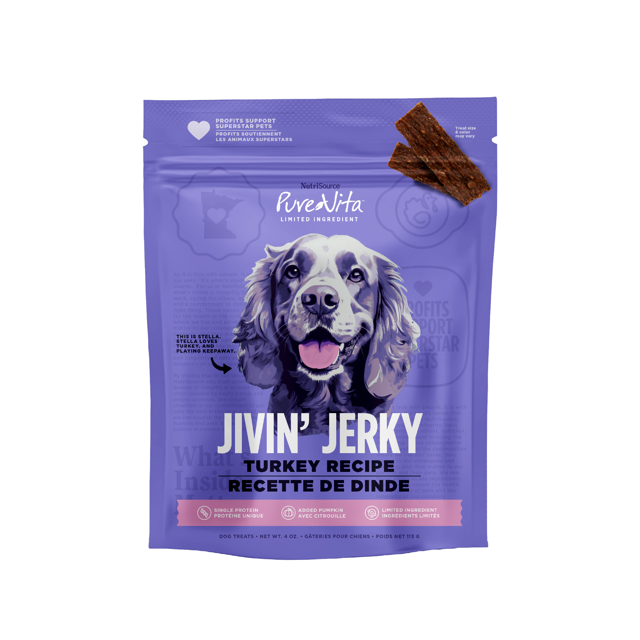 PureVita Turkey Jivin' Jerky - bag front