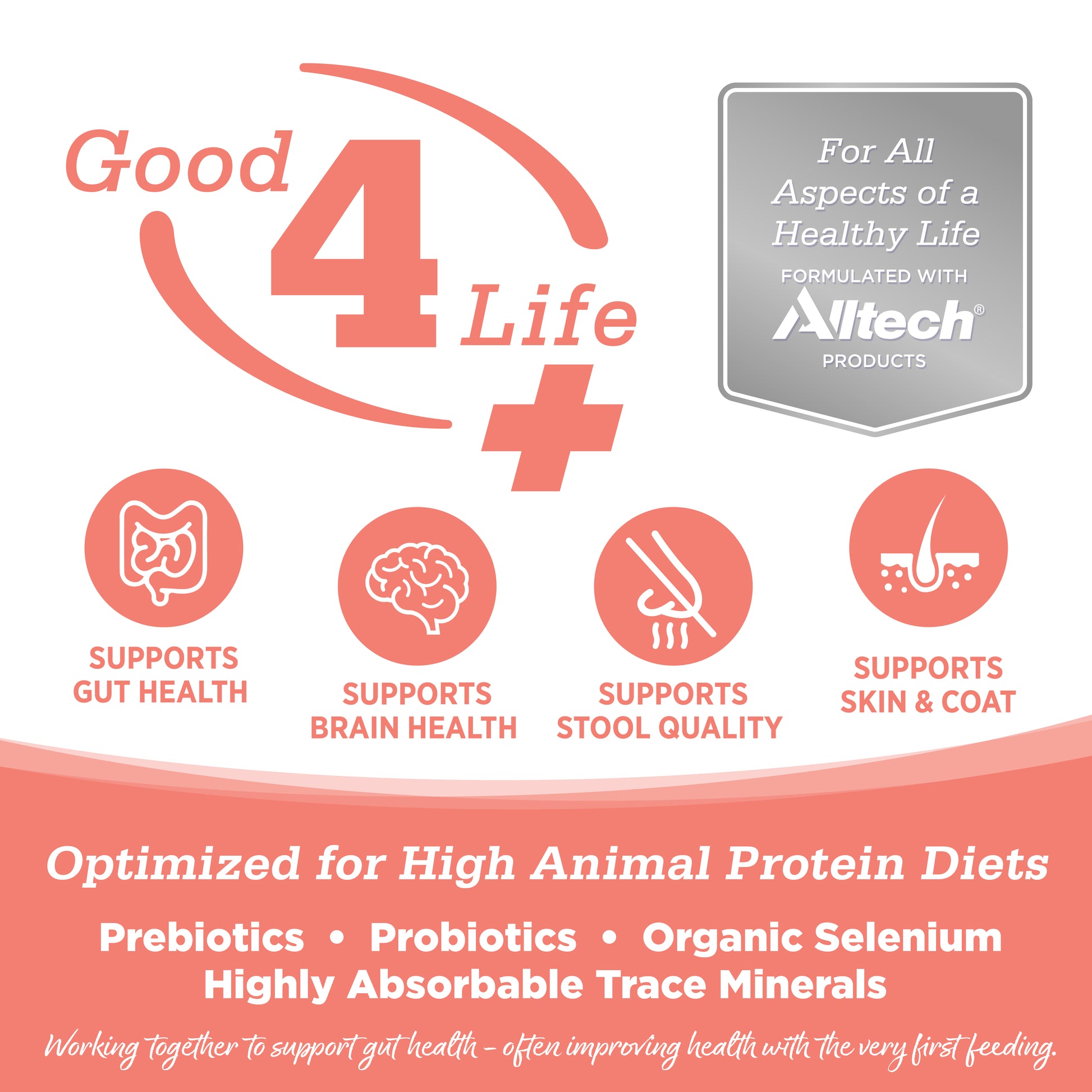 Advertisement for 'Good 4 Life' product with Altech branding and health benefits listed.