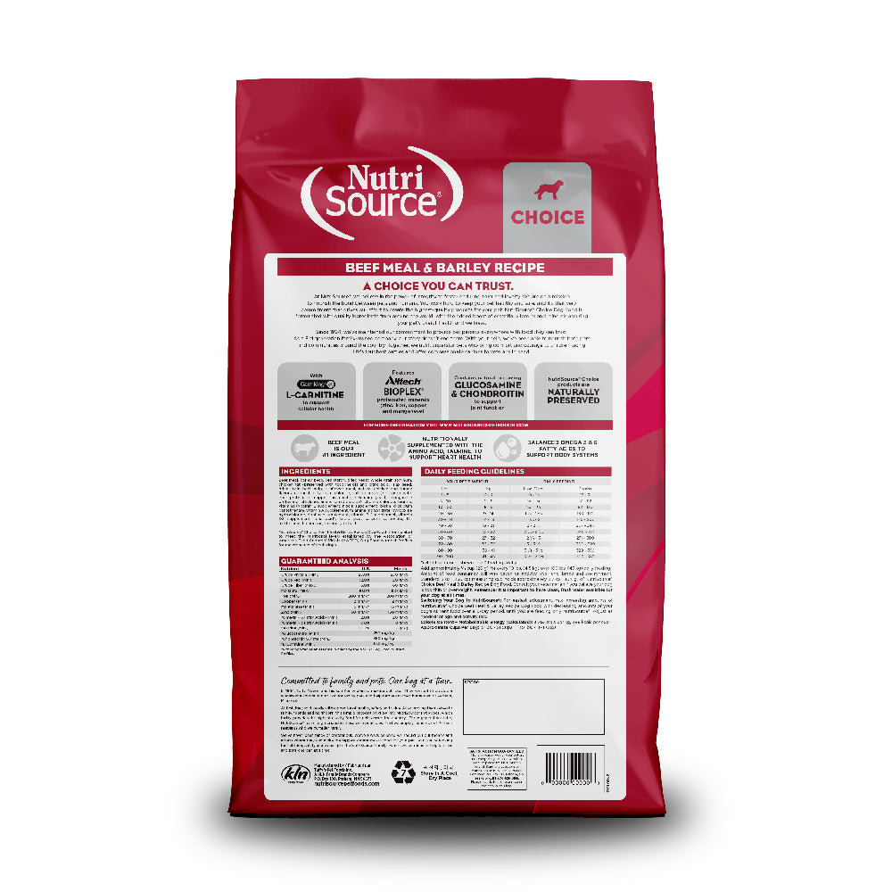 Choice Beef Meal & Barley Recipe - bag back