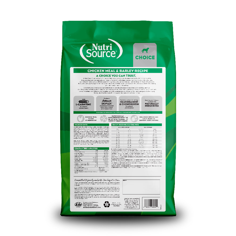 Choice Chicken Meal & Barley - bag back