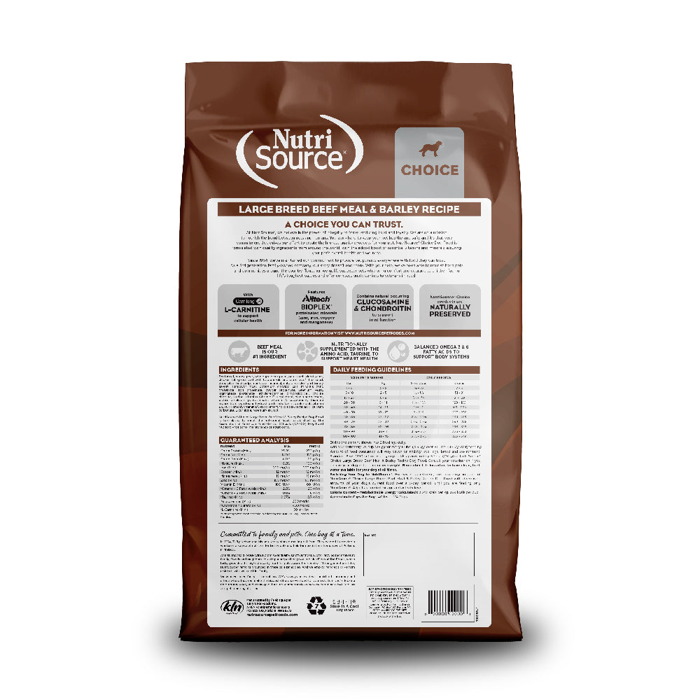 Choice Large Breed Beef Meal & Barley Recipe - bag back