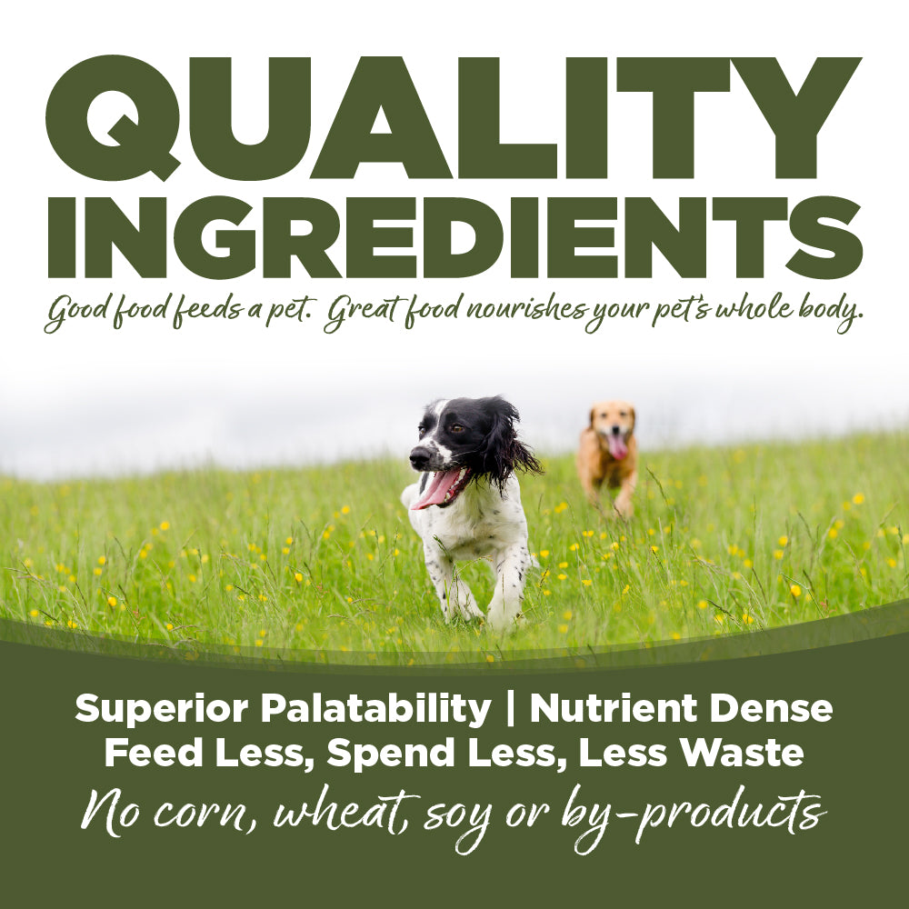 Quality Ingredients - No corn, wheat, soy, or by-products.