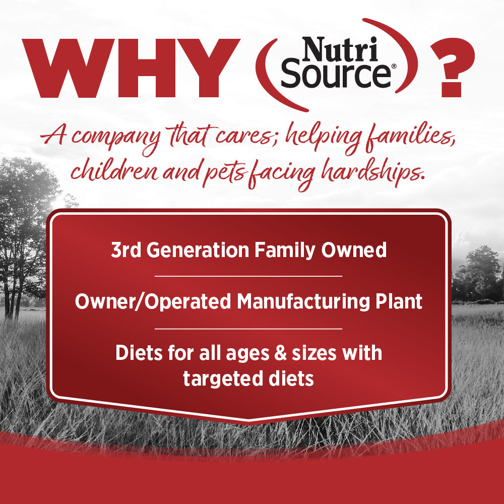 WHY NutriSource? - A company that cares; helping families, children and pets facing hardships.
