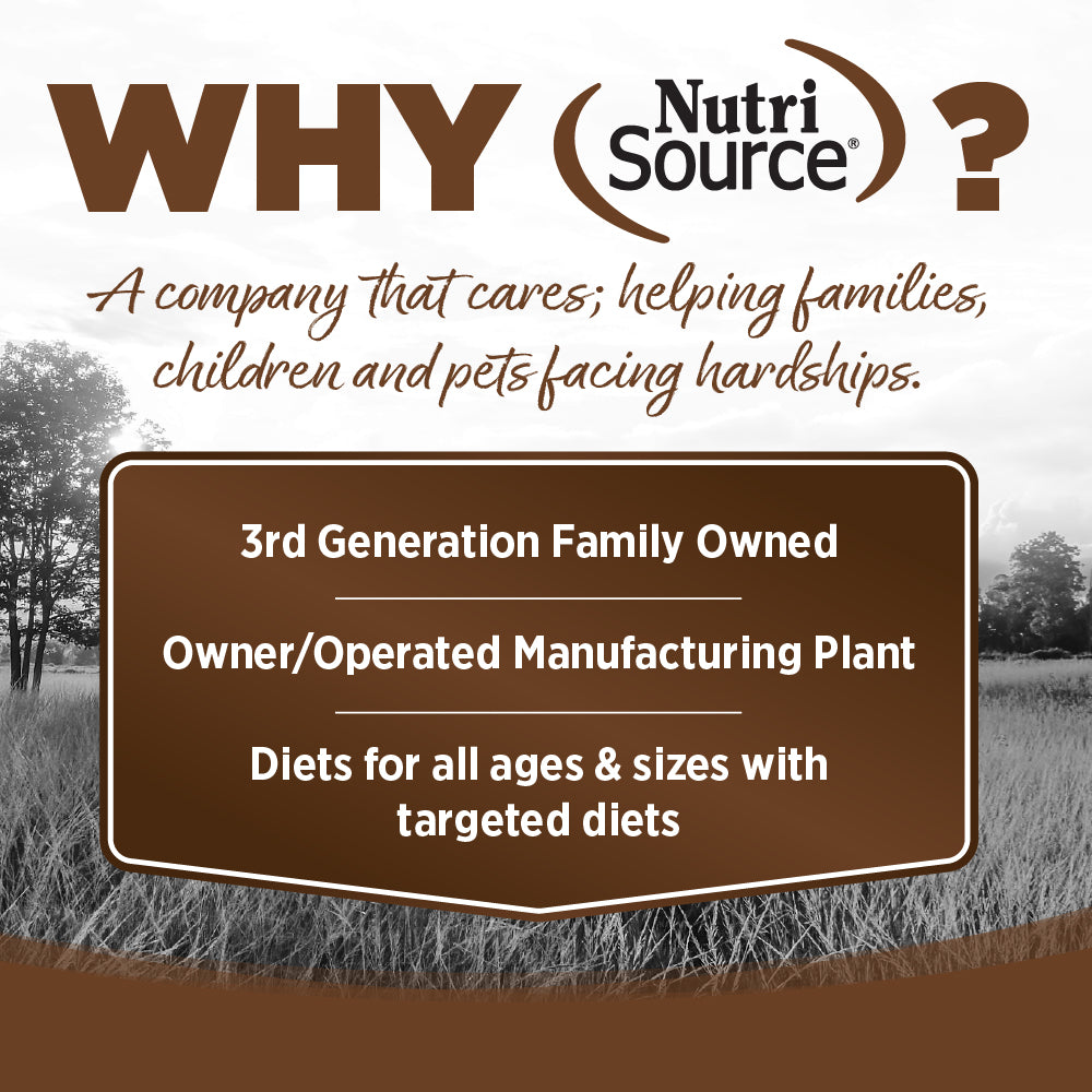 WHY NutriSource? - A company that cares; helping families, children and pets facing hardships.