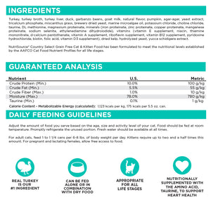 Cat food label with ingredients, guaranteed analysis, and feeding guidelines.