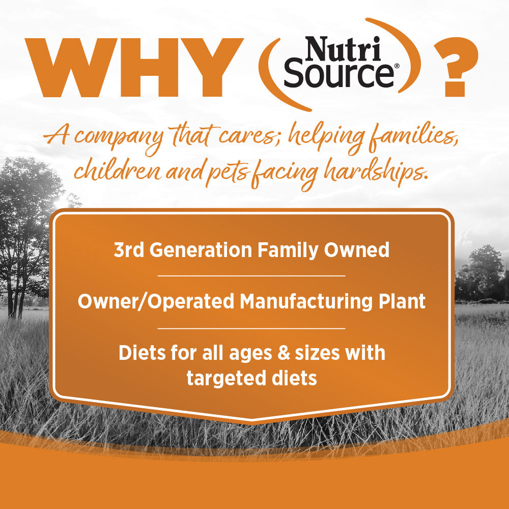 WHY NutriSource? - A company that cares; helping families, children and pets facing hardships.