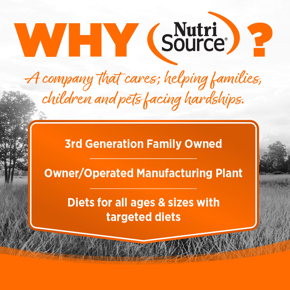 WHY NutriSource? - A company that cares; helping families, children and pets facing hardships.