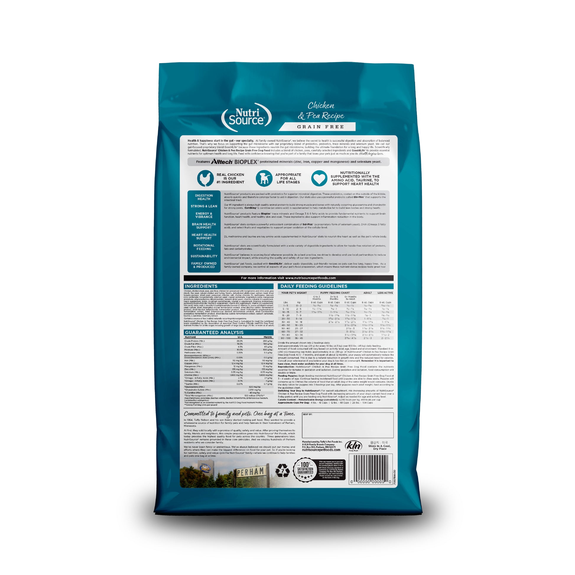 Grain Free Chicken & Pea Recipe - bag back