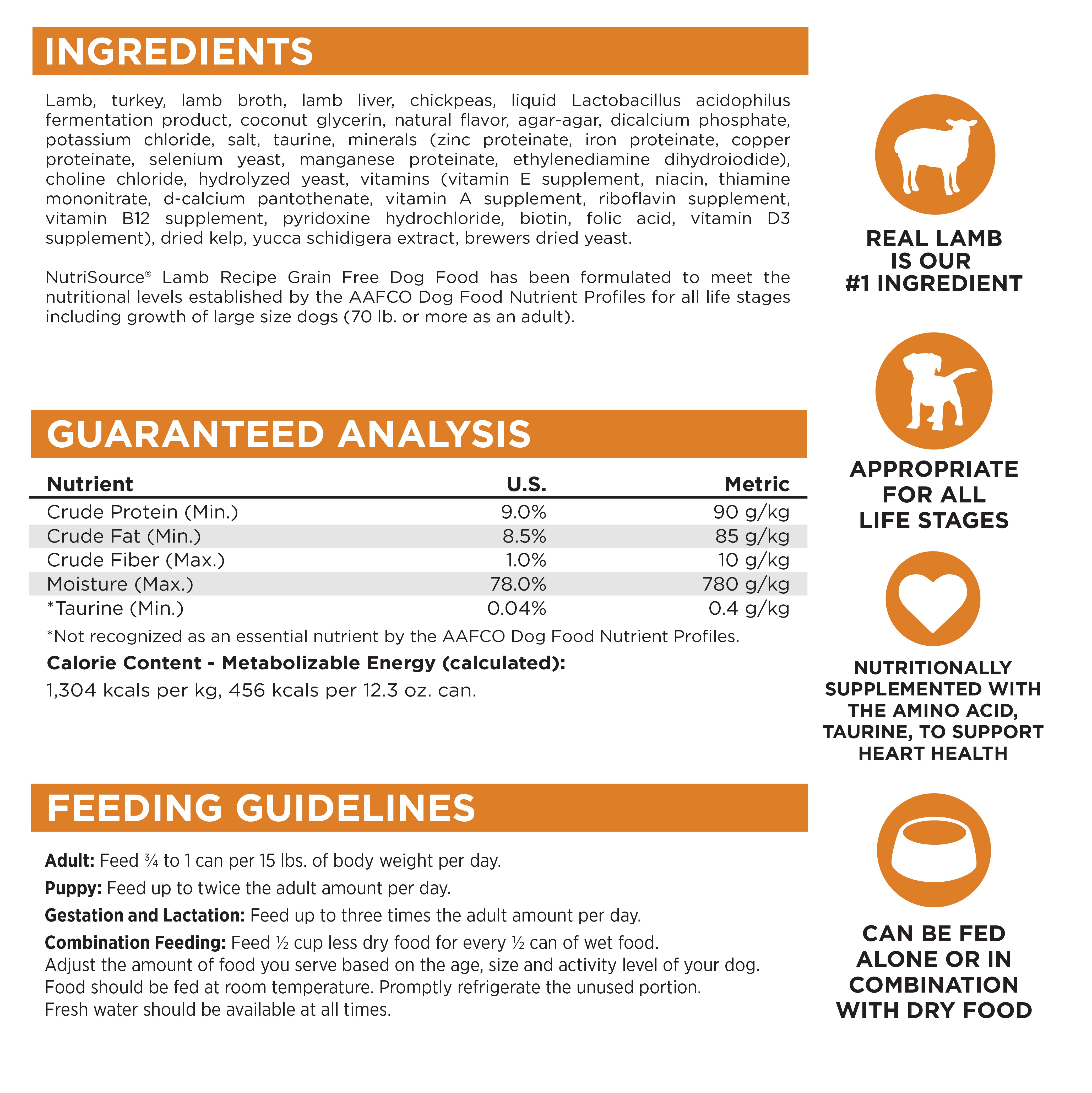 Ingredients, Guaranteed Analysis, Feeding Guidelines