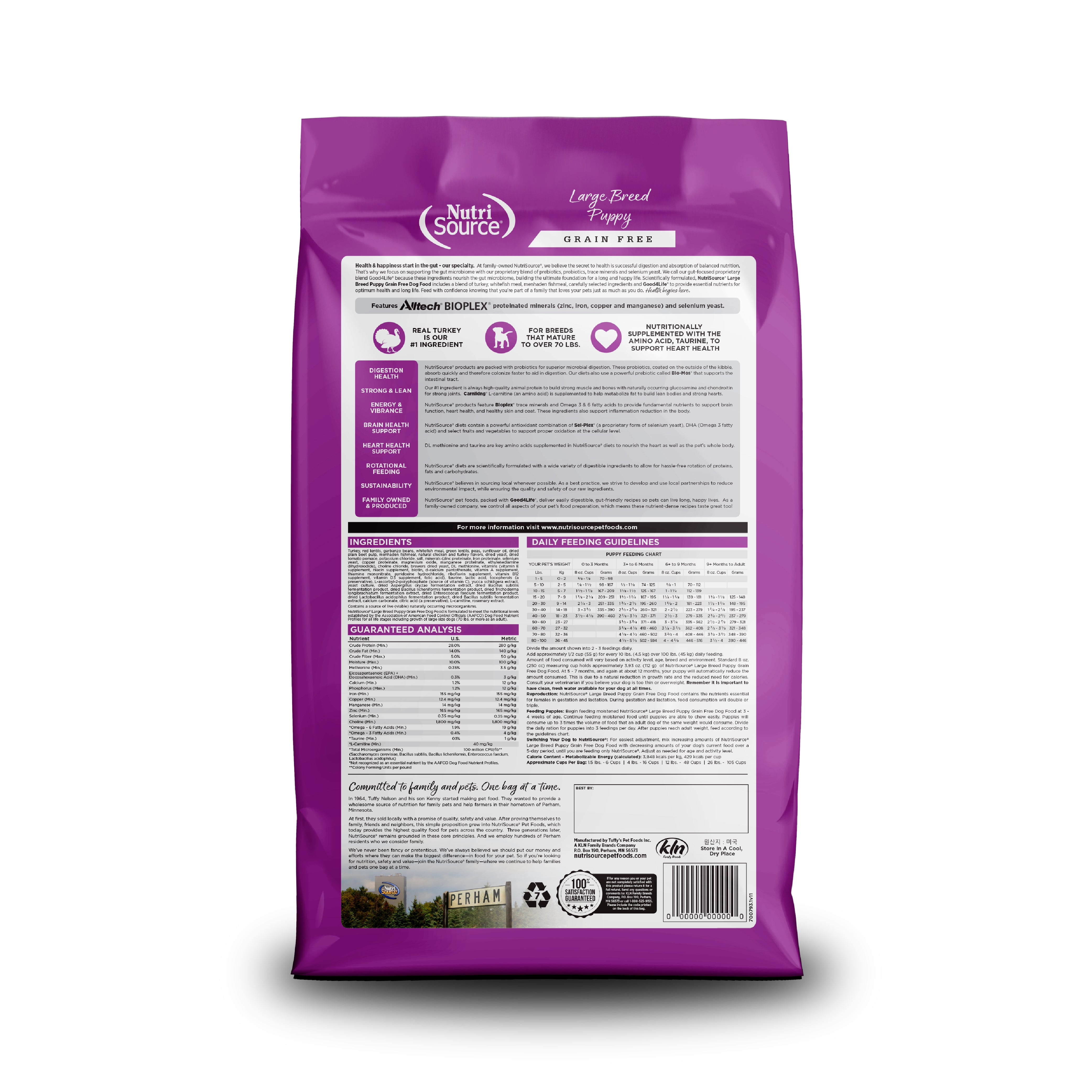 Grain Free Large Breed Puppy - bag back