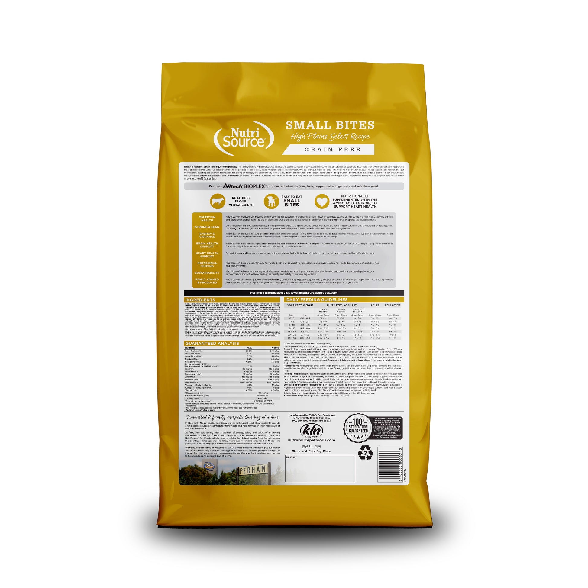 Grain Free Small Bites High Plains Select - bag back