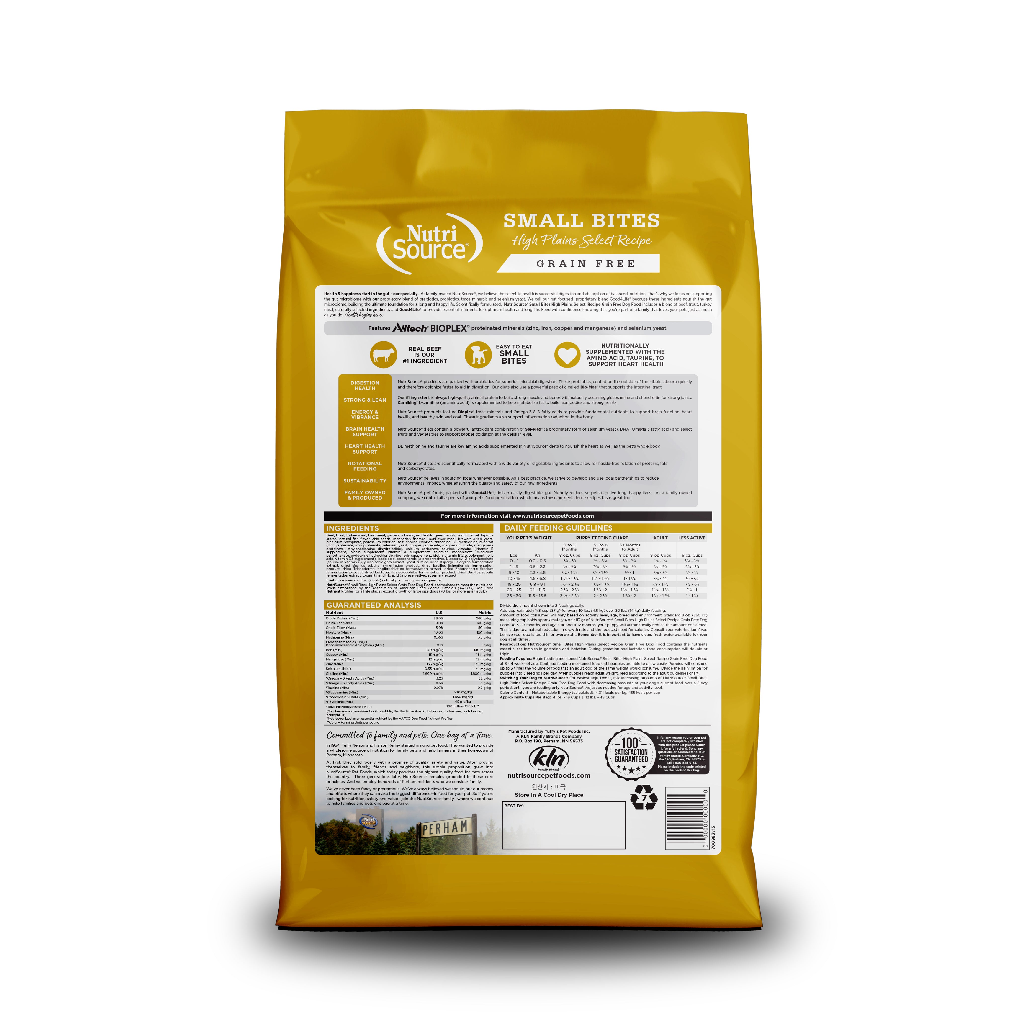 Grain Free Small Bites High Plains Select - bag back