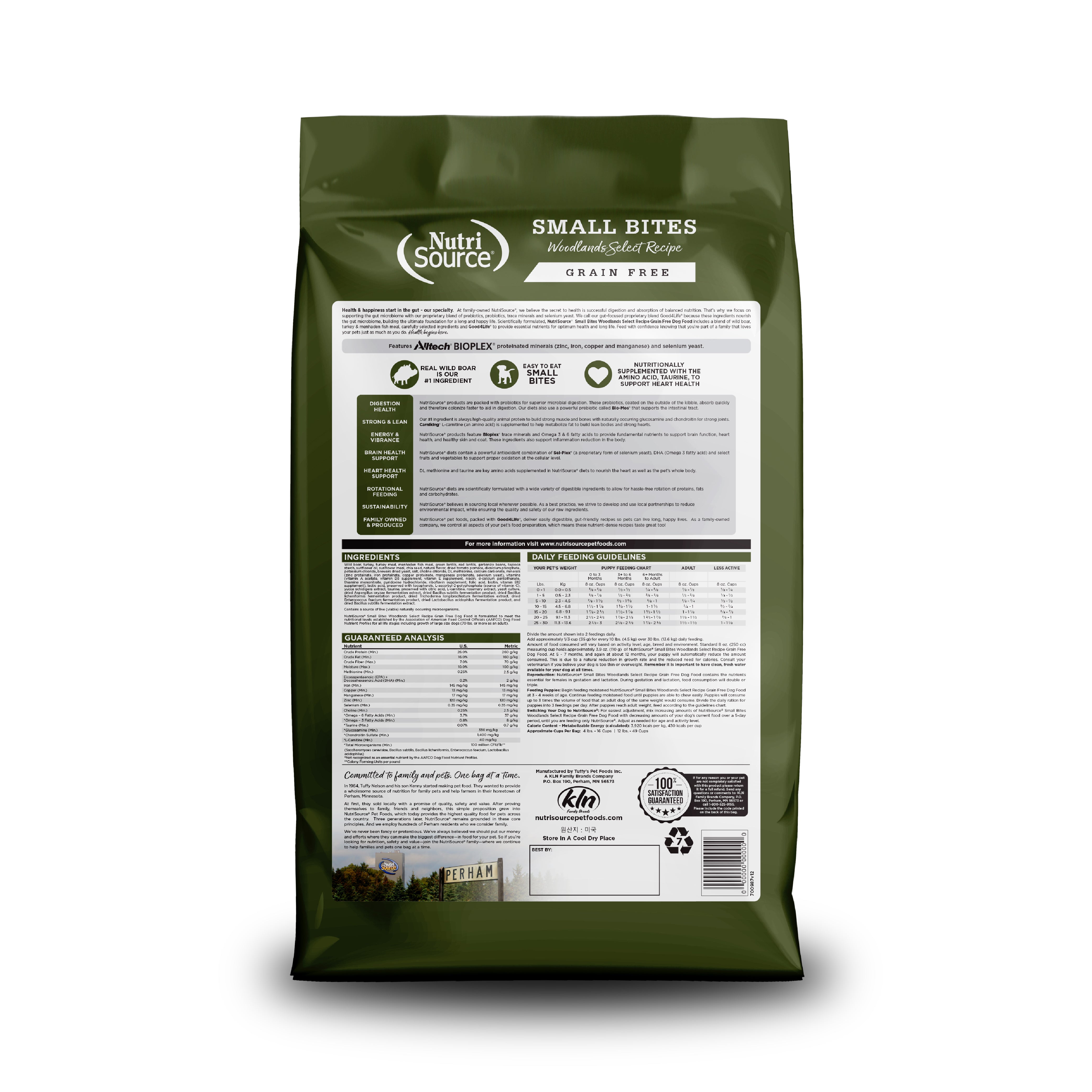 Grain Free Small Bites Woodlands Select - bag back