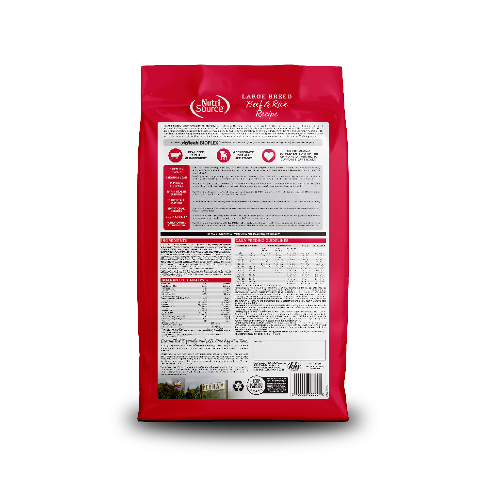 Large Breed Beef & Rice - bag back