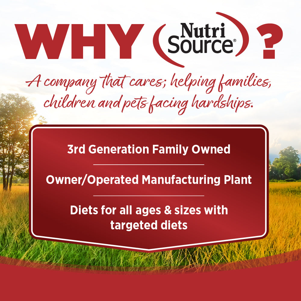 WHY NutriSource? - A company that cares; helping families, children and pets facing hardships.