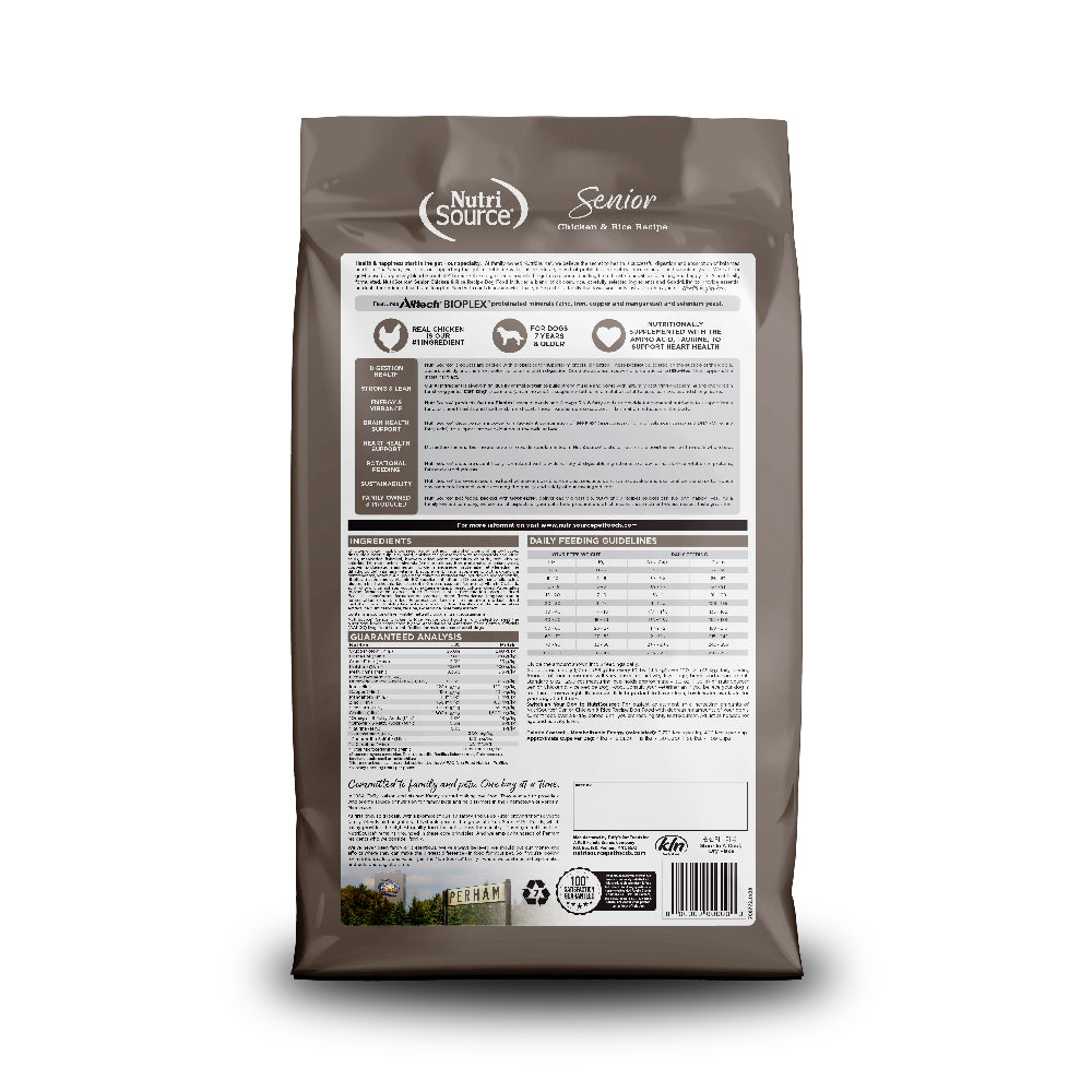 Senior Chicken & Rice - bag back