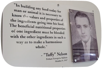 Plaque with a quote by Tuffy Nelson and a portrait of a man