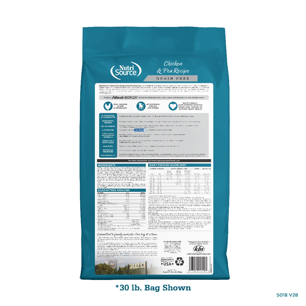 Grain Free Chicken & Pea Recipe - bag back