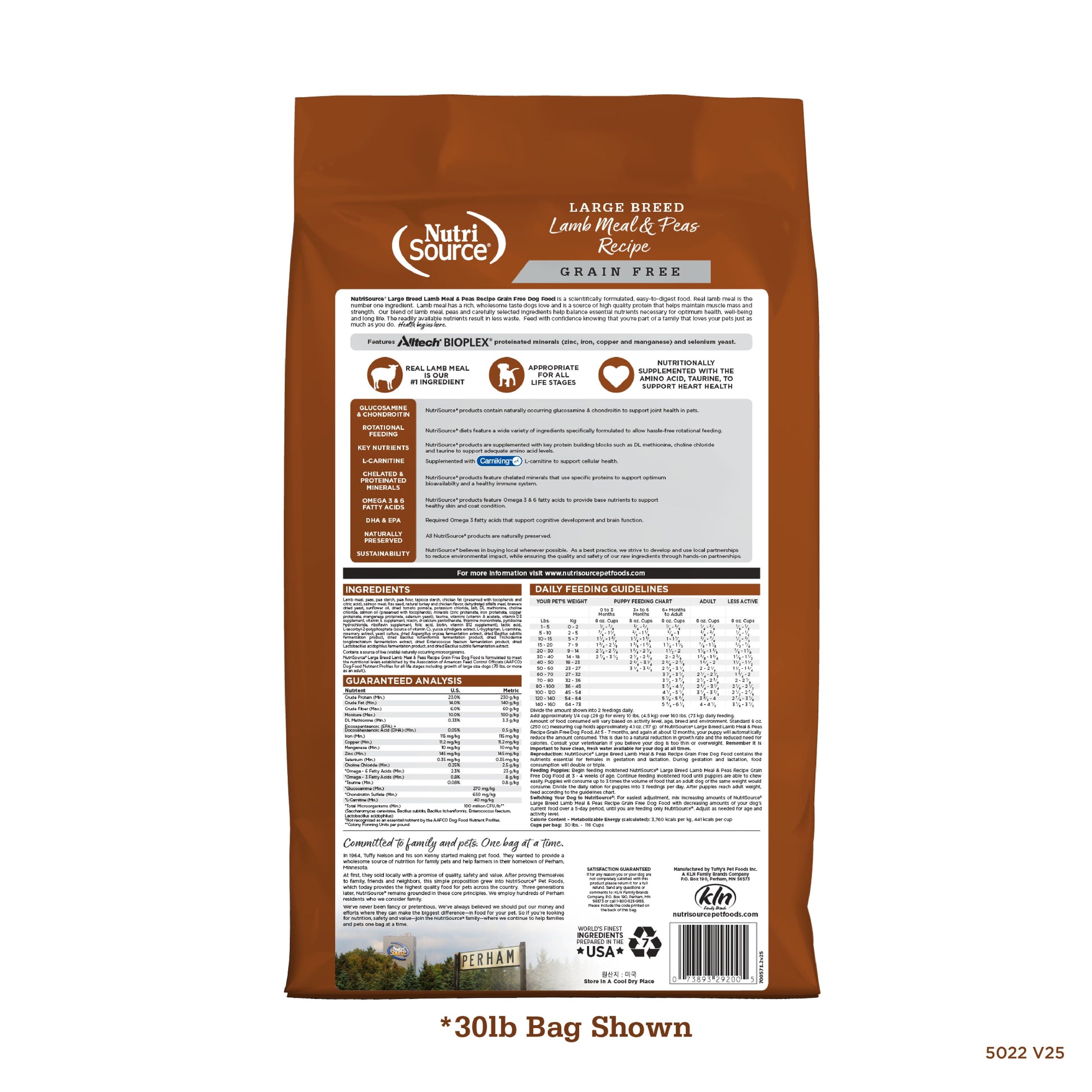 Grain Free Large Breed Lamb Meal & Peas - bag back