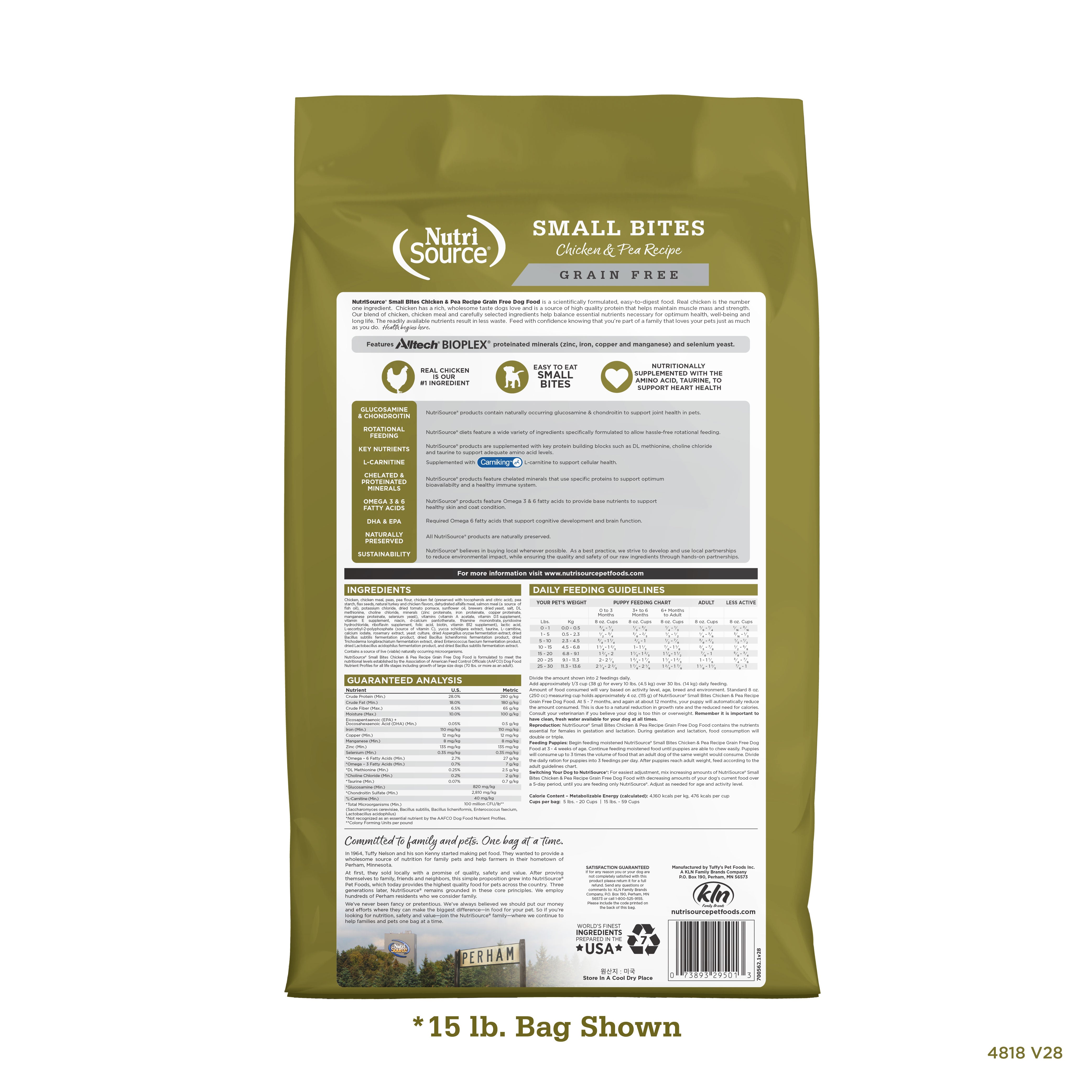 Grain Free Small Bites Chicken & Pea - bag back