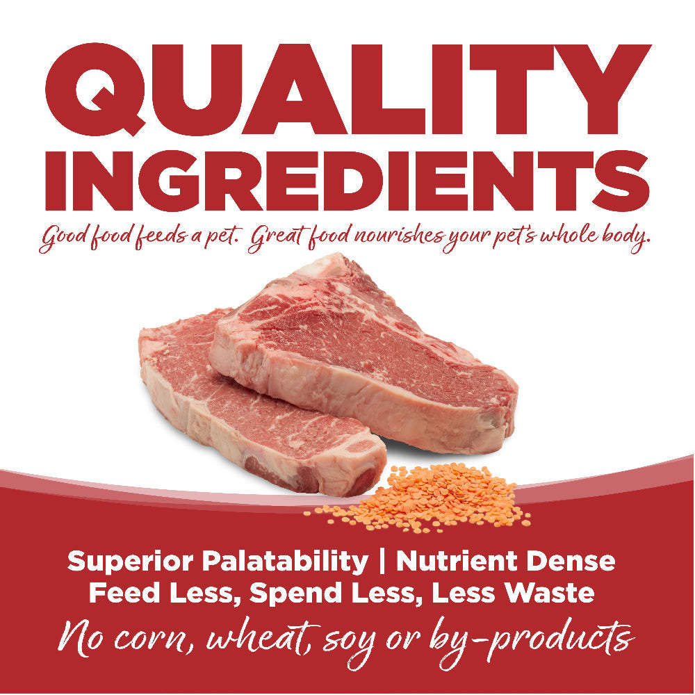 QUALITY INGREDIENTS - No corn, wheat, soy or by-products