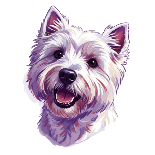 Illustration of a dog's head on a white background